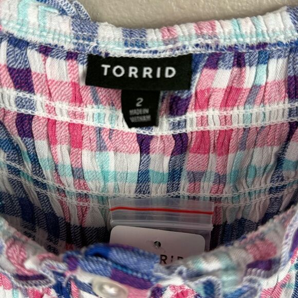 Torrid Pink & Blue Gingham Tank Top - Picture 6 of 8